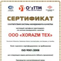 ISO 9001 standarti talablari asosida sifat sertifikati taqdimoti